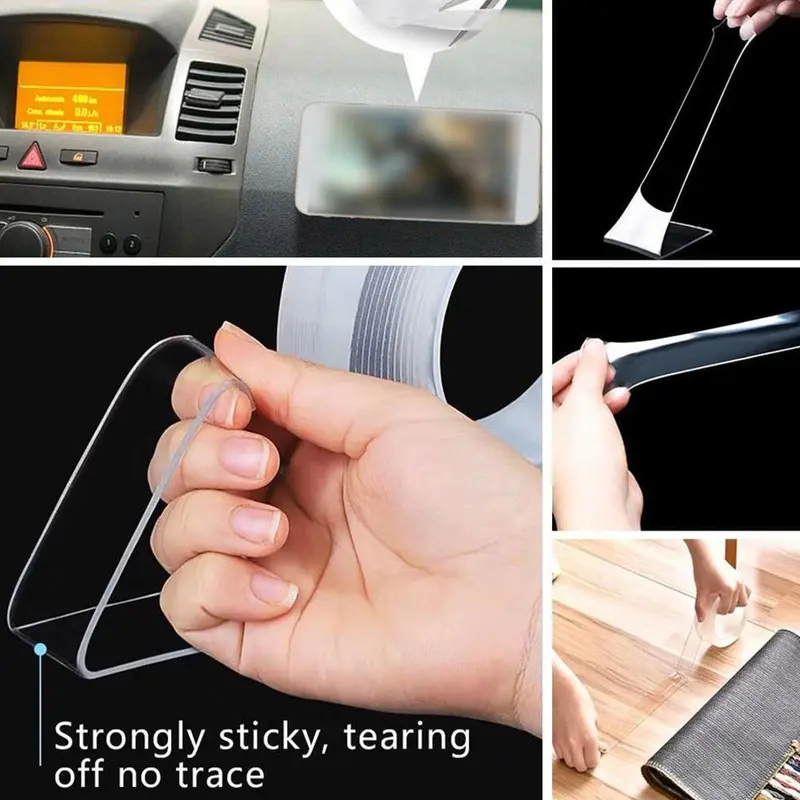 Keo Siêu Dính, Nano Mạnh, Hai Mặt, Không để lại dấu vết, Keo Siêu Bền, 1 Cái, Sử Dụng Băng Nano 6