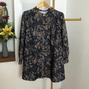 Asaya Atasan Kemeja Lengan Panjang Elegan Longgar Kasual Cetak ZHSZCS098