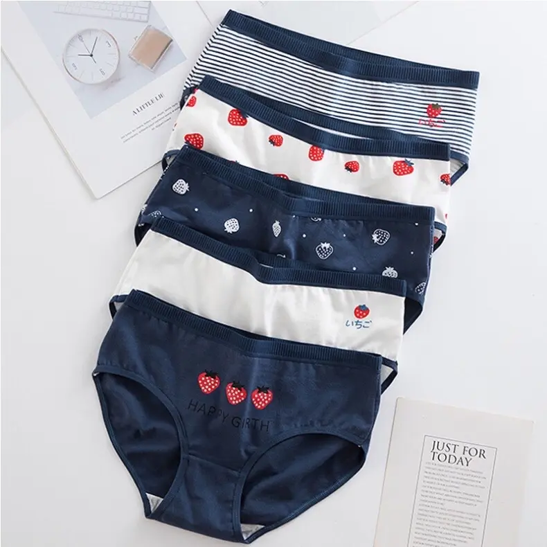 12Pcs CS35 CD Celana Dalam Wanita Katun Motif Cewek 0