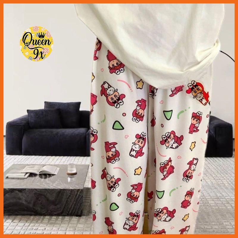 Quần Ngủ Hoạt Hình In Hình Shin Khủng Long Dáng Dài Dễ Thương Nữ Women