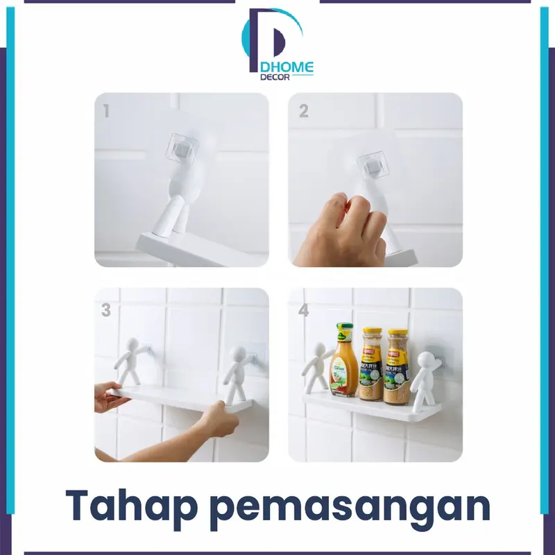 [COD] DH C440 Rak Tempel Susun Minimalis Hiasan Dinding Dapur Ambalan Gantung Multifungsi Dapat disesuaikan 4