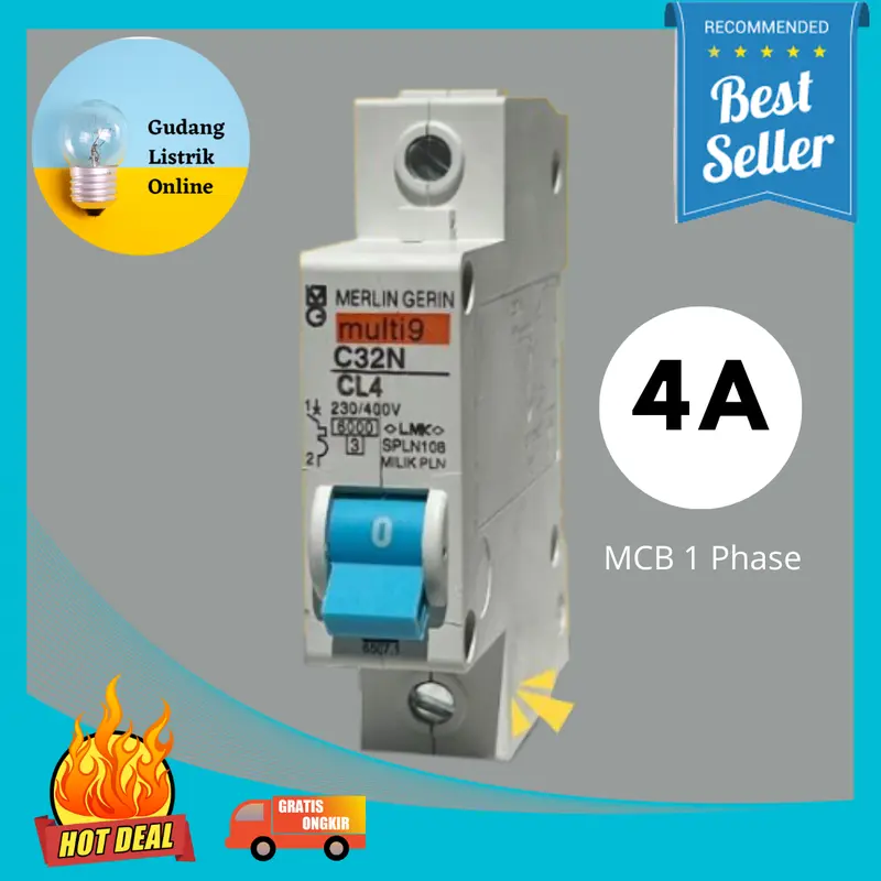 MCB MERLIN GERIN BIRU 2A 4A 6A 10A 16A 20A 25A 32A 40A 50A 63A MULTI9 2 4 6 10 16 40 AMPERE Kotak 6