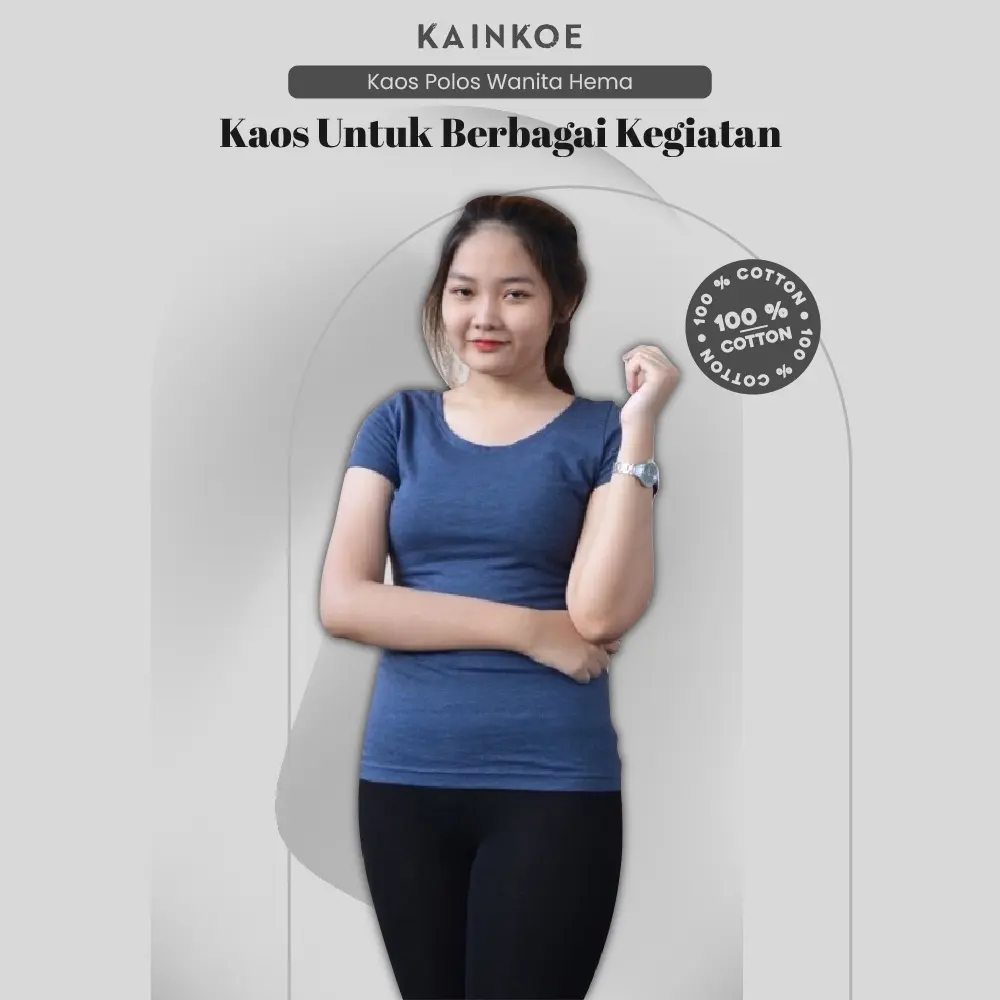Hema Kaos T Shirt Harian Santai Lengan Pendek Wanita Bahan Soft Katun Premium