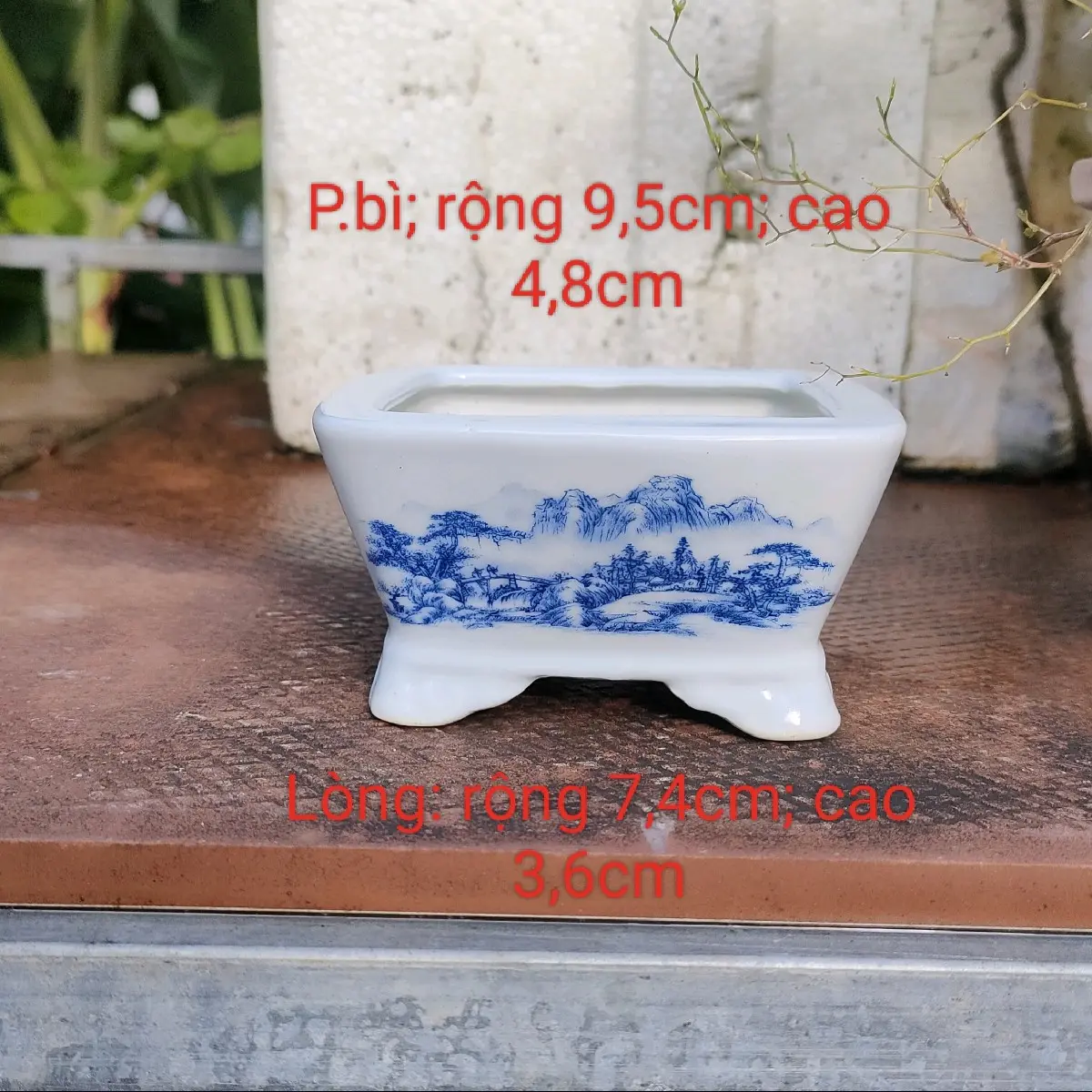 Mẫu chậu vuông, size nhỏ, chậu bán thủ công