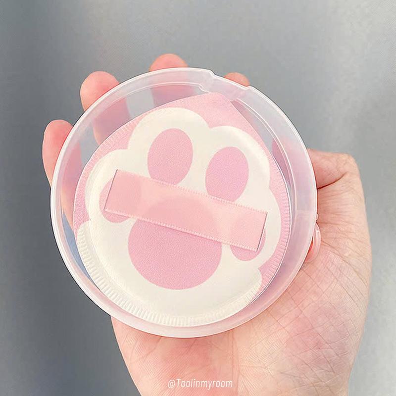 Bông Mút Tán Trang Điểm XL Chân Mèo Kèm Hộp Đựng Mềm Xốp Big Size Giúp Tán Kem Nền Phấn Phủ Hiệu Quả 2