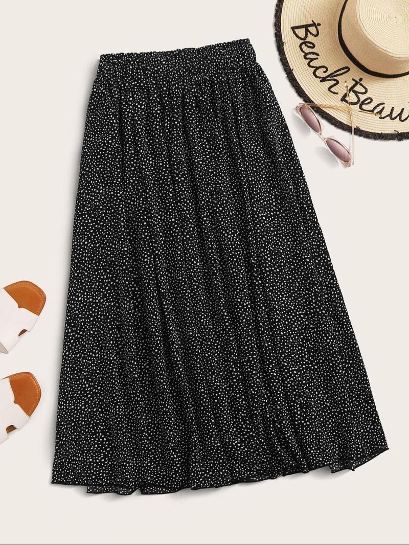 Product Introduction of Women's All Over Print Skirt, Casual Fashion A Line Skirt for Daily Wear, Ladies Bottoms for Summer 1