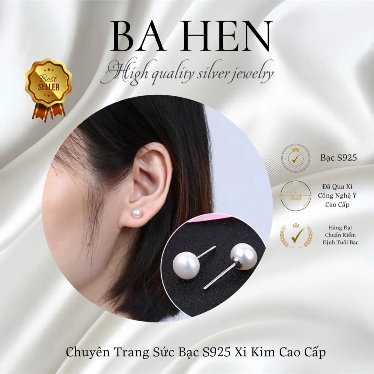 Hoa Tai NgocTrai Màu Trắng (BNT-Trắng)