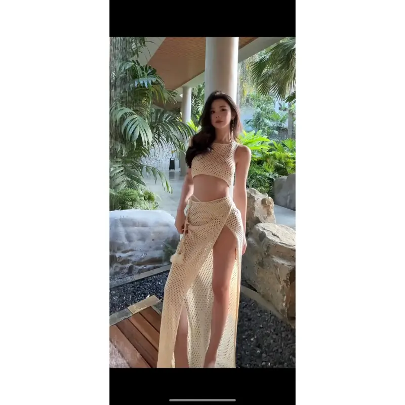 B1 ĐỒ ĐI BIỂN, BIKINI ĐI BIỂN, ĐỒ 3 MẢNH ĐI BIỂN, ĐỒ LƯỚI ĐI BIỂN KÍN ĐÁO SEXY ( BỘ REN LƯỚI + BỘ BIKINI 3 MẢNH TRẮNG KEM)