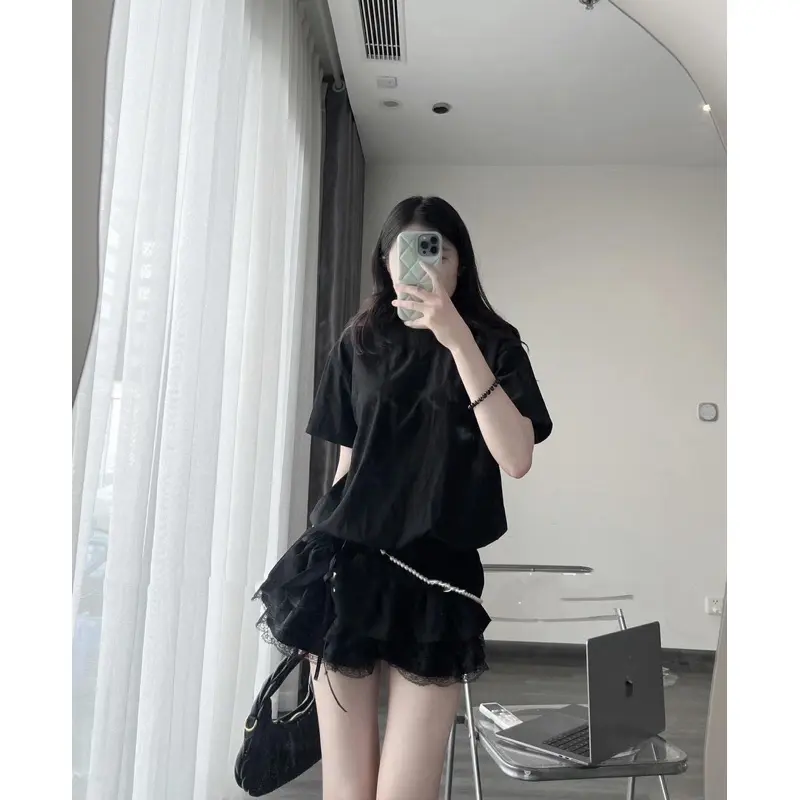 [TẶNG KÈM QUẦN] Set bộ jumpsuit gió su chân váy phối ren kèm dây ngọc sang chảnh HB702 Nữ Áo Women 4
