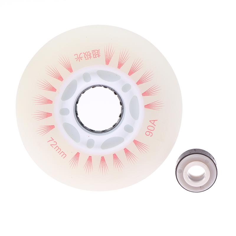 Product Introduction of 1Pc Flash Inline Skate Wheels 90A LED Lighting Skating Wheel Flash Wheels Sliding Roller Skating Shoes 76MM 72MM 68MM 30