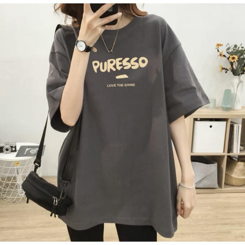 Product Introduction of Áo thun phông 3158 nữ nam tay lỡ unisex form rộng chất liệu cotton khô HANOVA in chữ PURESO 40