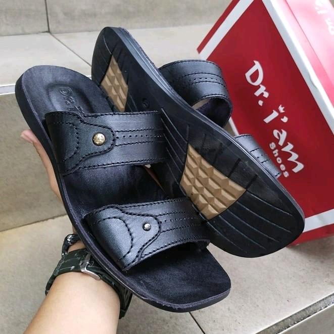 Sandal Lelaki Ban 2 Asli Kulit Sapi | Kode 4012 Sol Karet 1