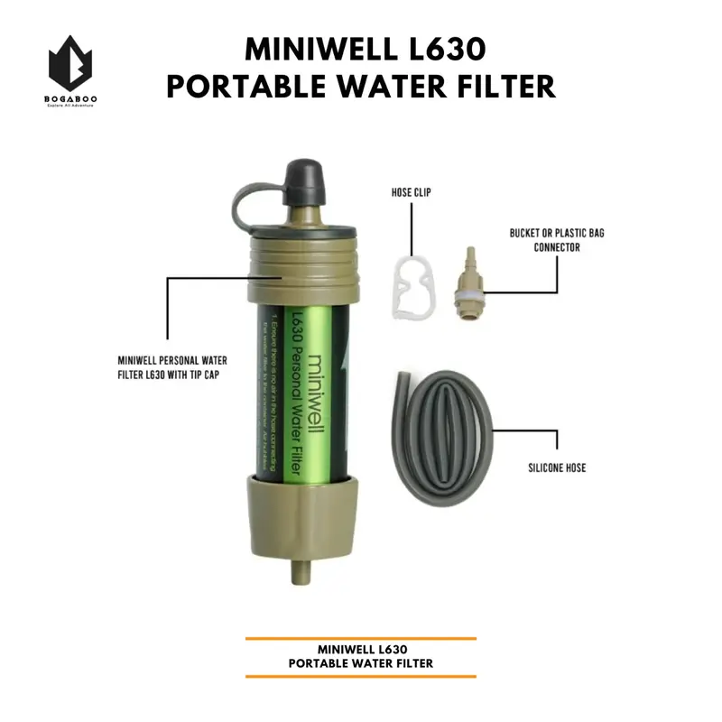 Portable Water Filter Miniwell L630 Personal Straw Air Purifier Survival Kit Outdoor -  Penjernih Air - Saringan Air Minum 1
