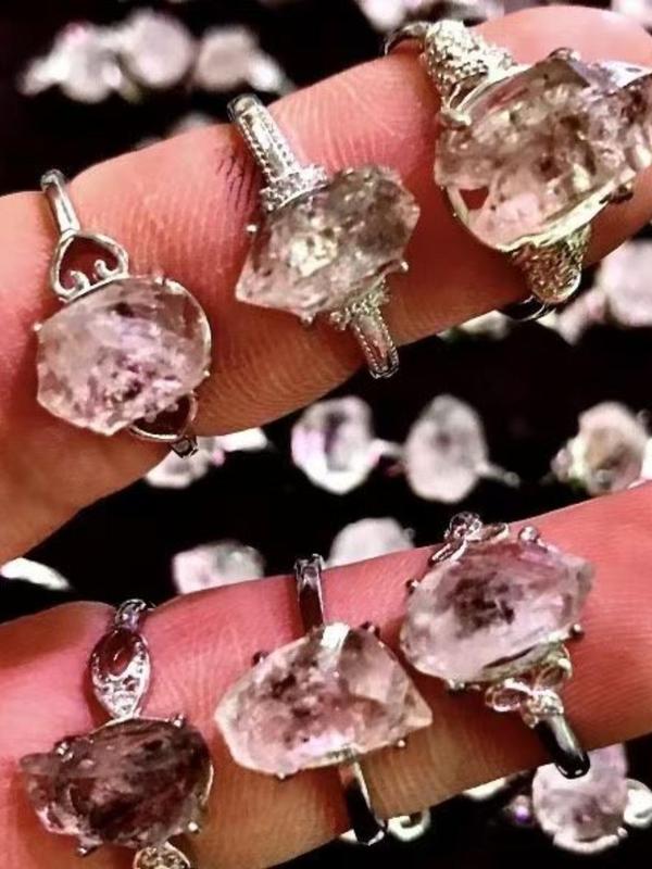 Natural Crystal Ring, Fashion Jewelry for Party, Daily Clothing Decor, Trendy All-match & Exquisite Jewelry for Birthday Gift 6