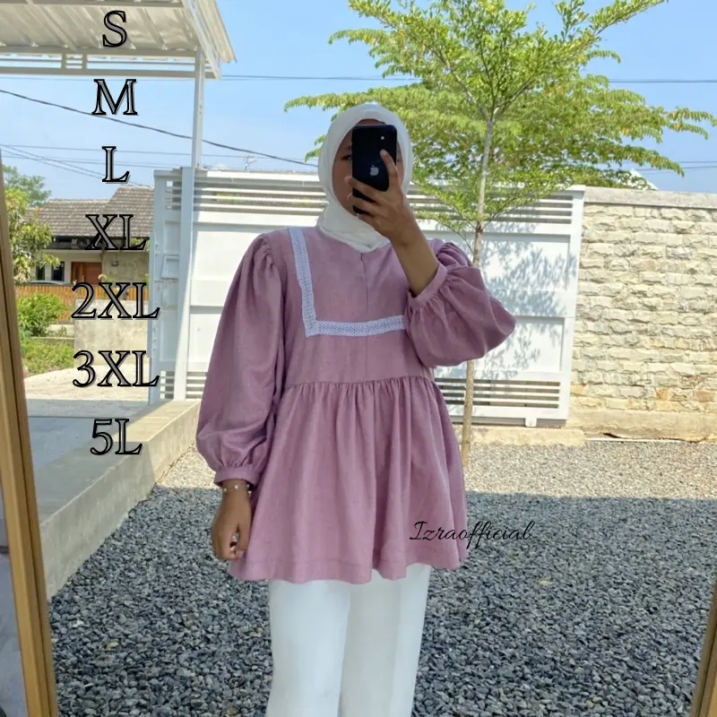 Blouse Lerry - atasan bahan katun - Size S M L XL XXL 3XL 5L - atasan wanita - korea style - atasan jumbo 0