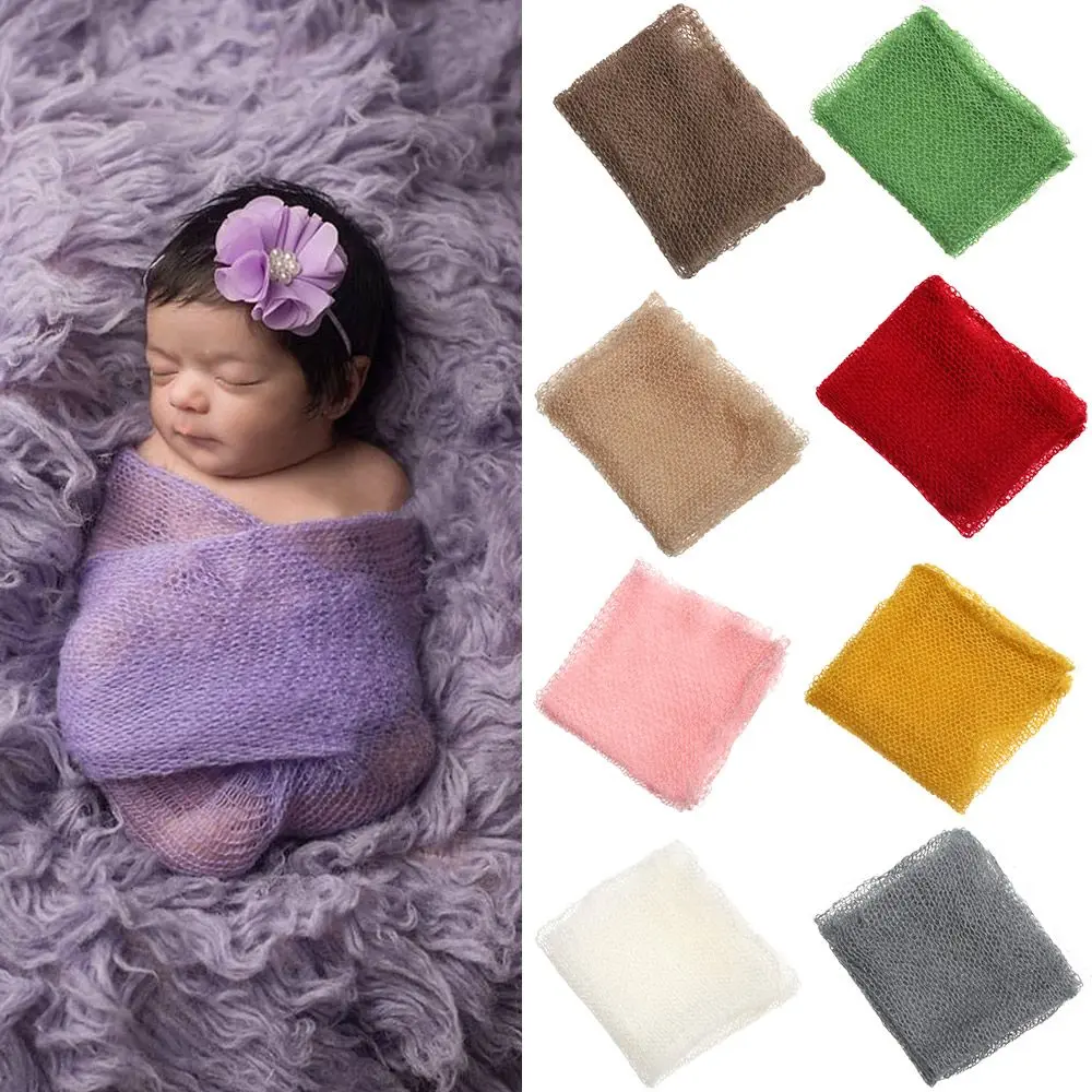 1pc Luxury Boys Girls Warm Winter Soft Long Studio Shoot Stretch Knit Wrap Newborn Wrap Baby Photography Props Blanket
