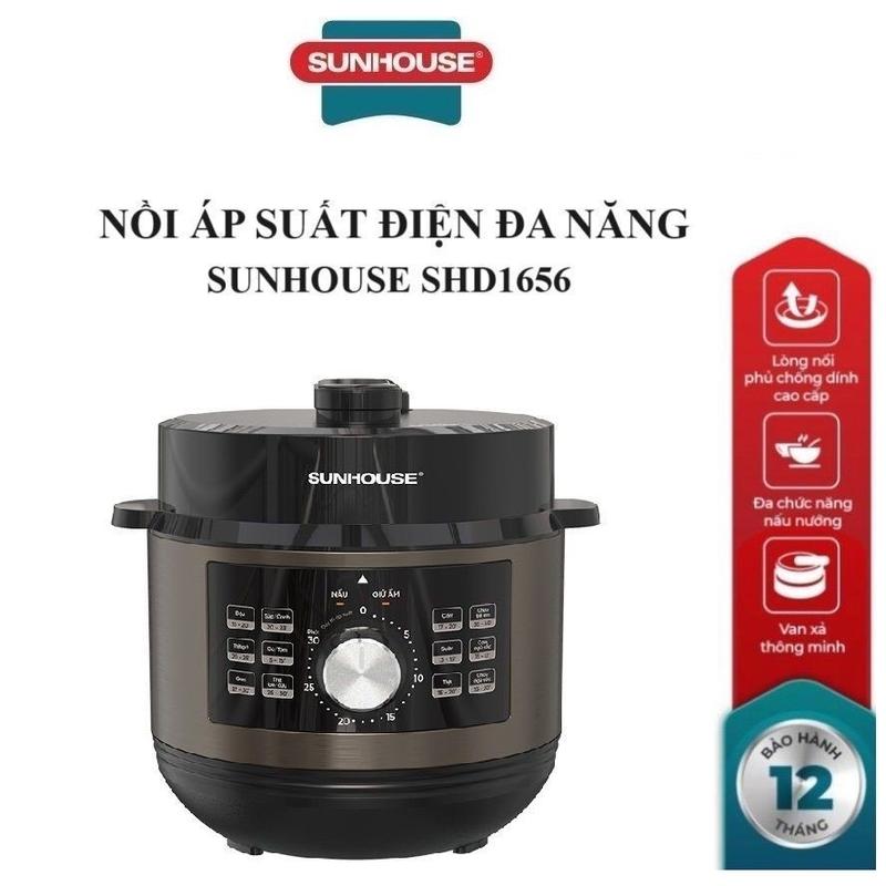 NỒI ÁP SUẤT ĐIỆN ĐA NĂNG SUNHOUSE SHD1656 Dung tích 6l hàng chính hãng bảo hành 12 tháng