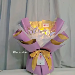 Buket Lampu Kupu-Kupu Cantik Buket Bunga Buket Wisuda Lamaran Pernikahan Mawar