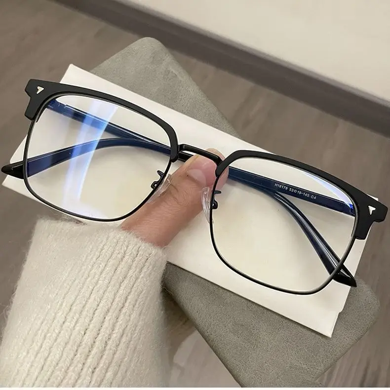 Kính gọng chữ nhật nửa viền  phong cách retro thời trang Hàn Quốc K118