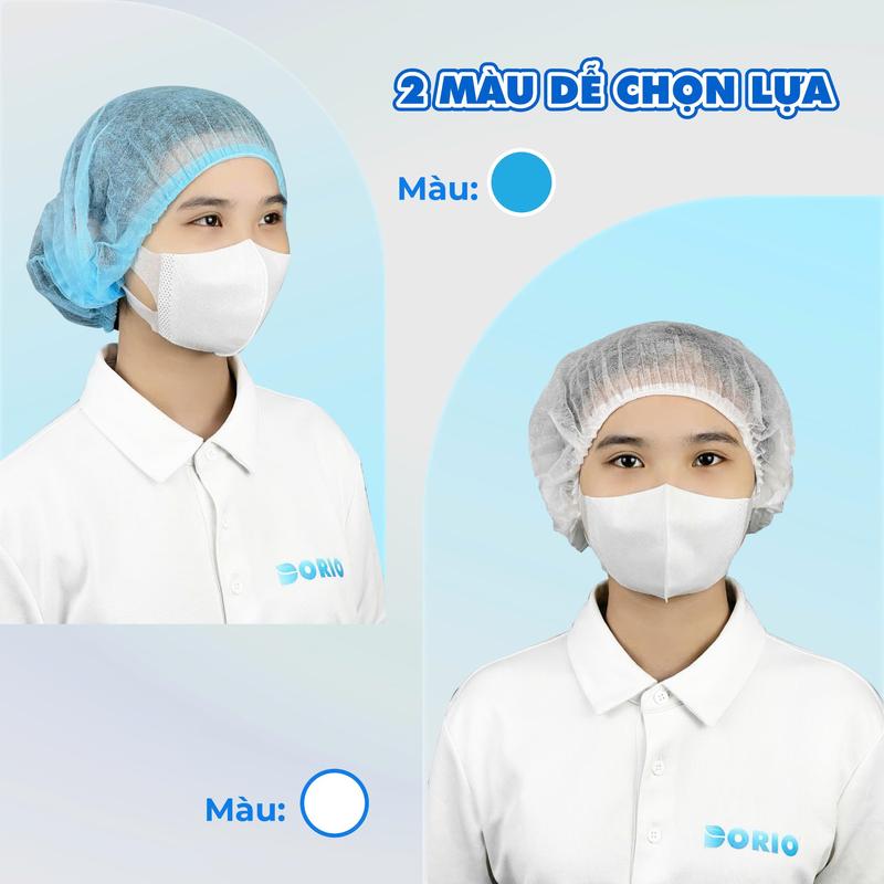 Mũ trùm đầu y tế nón con sâu, bao tóc y tế BISOU - Ngăn ngừa bụi bẩn, vi khuẩn hiệu quả - Túi 50 cái 4