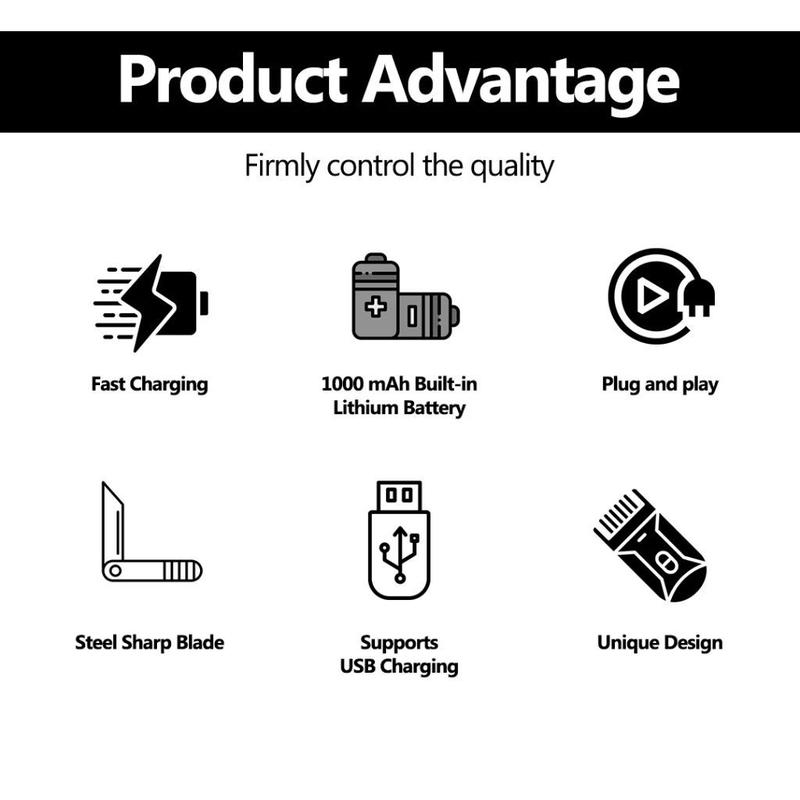 SHINON Alat Cukur Rambut Elektrik Mesin Cukur Rambut Alat Potong Rambut Hair Clipper Electric Metal Design 3