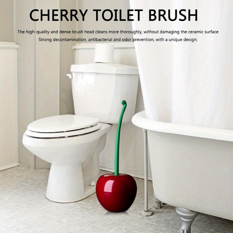 Product Introduction of 1pc Cherry-Shaped Toilet Brush With Holder - Easy-Clean, Durable Bristles – Freestanding, Compact Design for Modern Bathroom Decor & Improved Hygiene 1