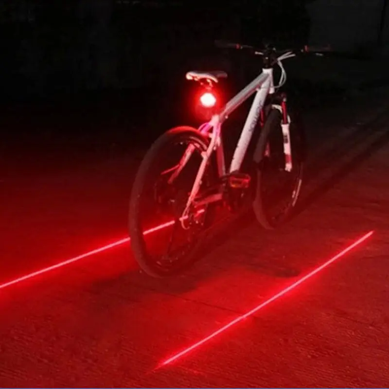 Đèn nhấp nháy cảnh báo an toàn đuôi xe đạp, 2 laser và 5 đèn LED, cho xe đạp đi xe đạp phía sau 2