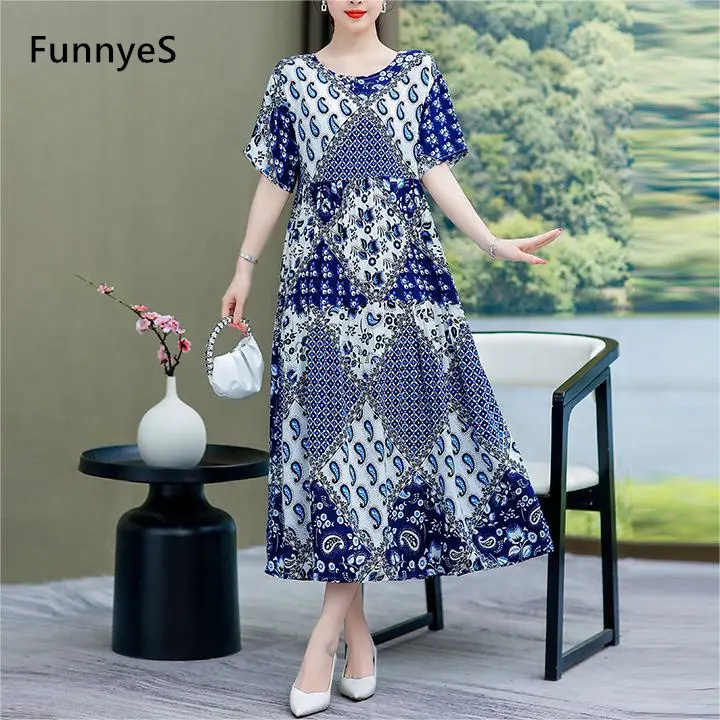 knee length dresses for ladies Korean-style loose-fit long dress  Uncut-Trends