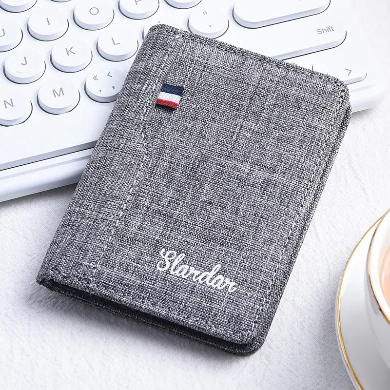 Ví Đựng Thẻ Vải Bố, Dành Cho Nam Giới, Siêu Mỏng, Phong Cách Trẻ Trung, Nhiều Khe Cắm Thẻ, Ví Đi Chơi Thời Trang Nhật Bản Và Hàn Quốc, Phong Cách Thường Ngày Cỡ Lớn 0