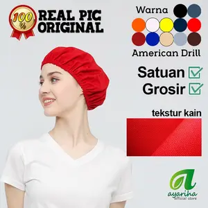 Hairnet Polos Bahan American Drill (bisa dicuci)