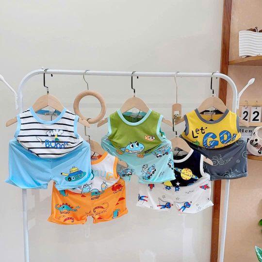 Product Introduction of (8-25kg)Bộ Sát Nách  Minky Mom loại 1 cho bé trai Thun đồ bộ cho bé trai 10