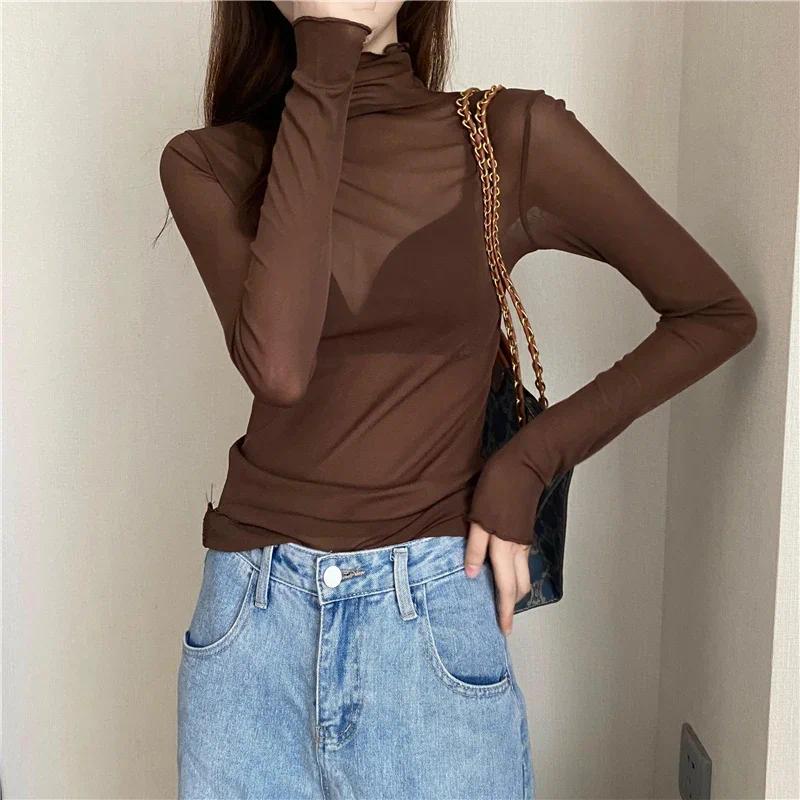 Product Introduction of Áo Thun Nữ, Áo Dài Tay, Xuyên Thấu Đối, 1 Chiếc Top Women 13