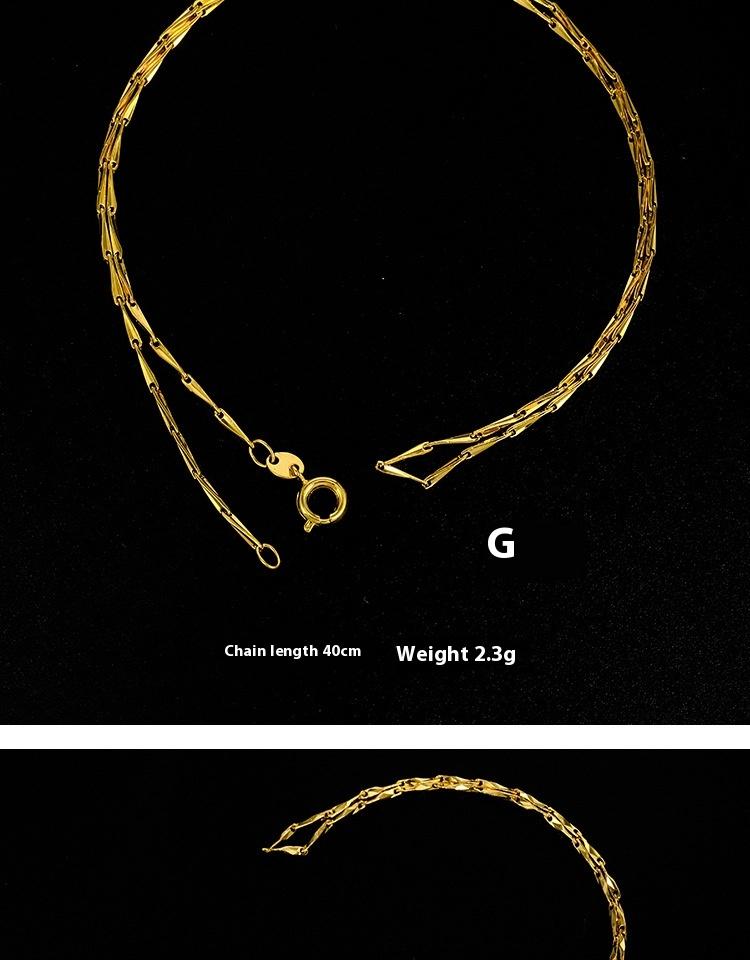 Product Introduction of Gold-plated necklace for women, simple plain chain, snake bone chain, box pearl, European and American pendant, single chain miduoduo 10