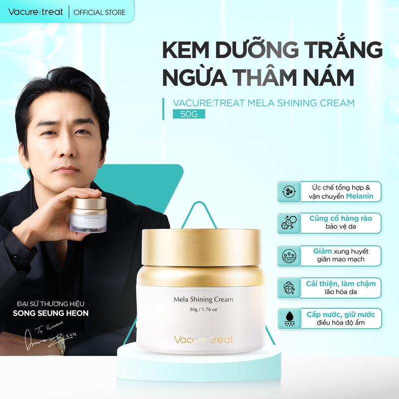 (Tặng 1 kem cổ+1 kem tay) Kem Dưỡng Trắng Da Mela Shining Cream 50g Nữ Skincare Làm Đẹp Da Women Chăm Sóc Da, Dưỡng Sáng, Hỗ trợ mờ sắc tố Thâm Xỉn