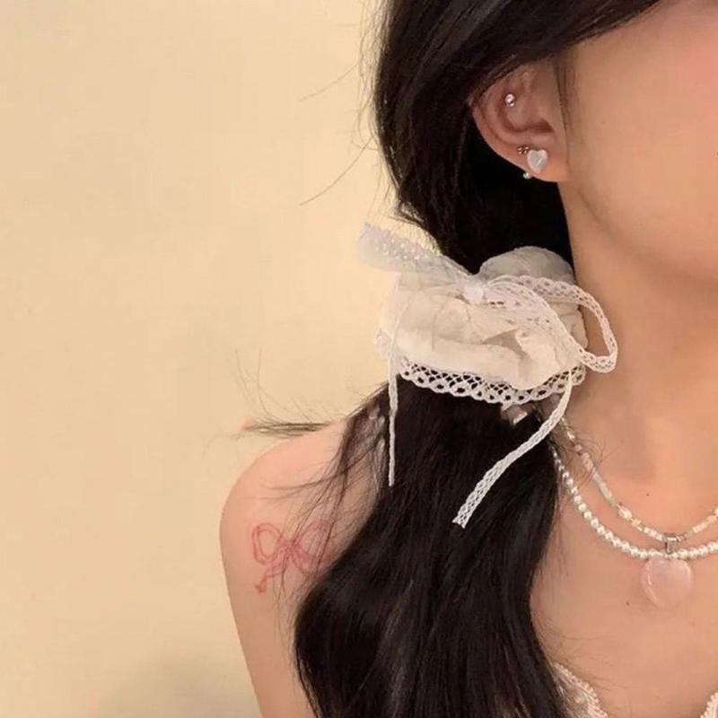 Product Introduction of Scrunchie Ruy Băng Nổi, Thiết Kế Nơ Ren, Dây Buộc Tóc, Nút Thắt Nơ Ruột Hàn Quốc, C0X9 21