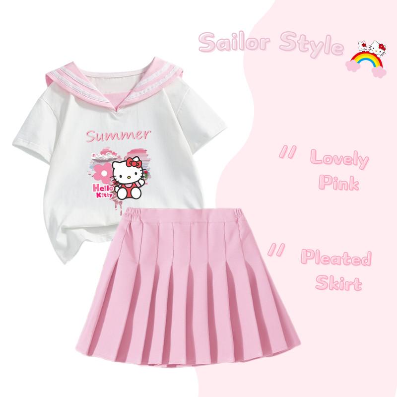 Bộ Học Sinh Trở Lại, Dành Cho Bé Gái, Phong Cách Học Viện, Cổ Áo Hải Quân, Đồng Phục Thủy Thủ, Phong Cách Sơn Dầu, Thời Trang, Váy Xếp Ly Mềm Mại, Hàng Mới Về