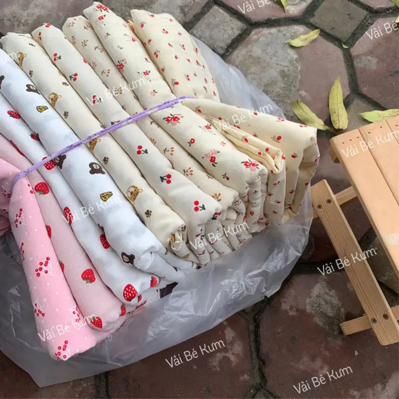 Vải thô cara Vải đũi cara thocara cotton may đồ cho bé 0