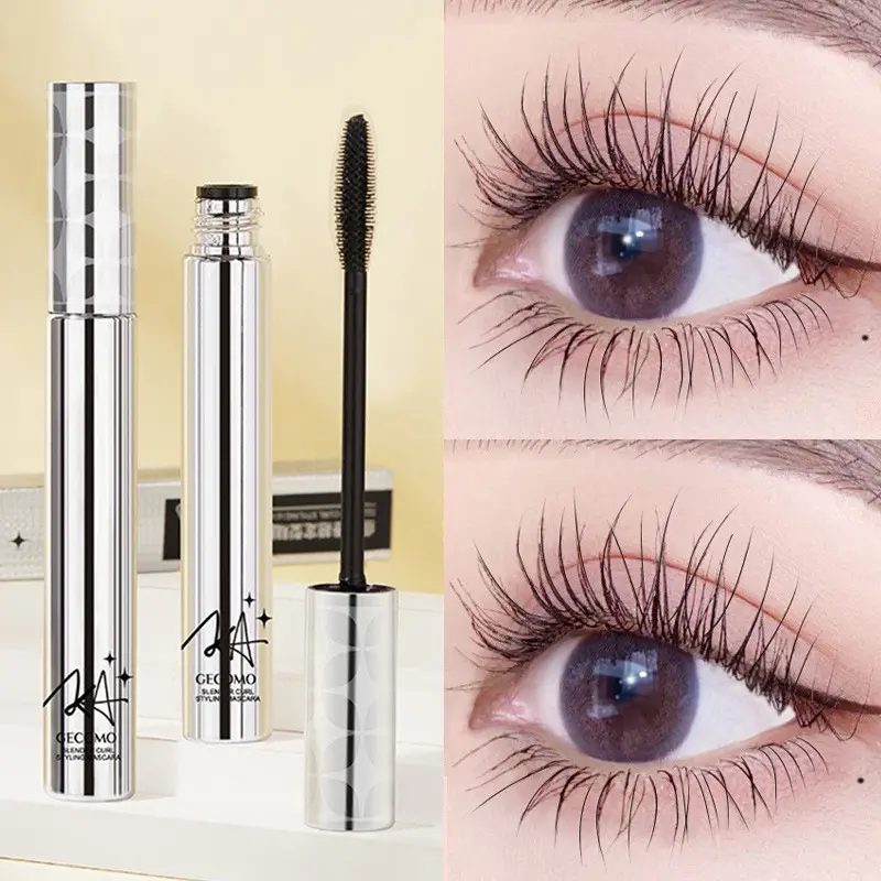 Mascara, Geacomo, Ống Nhỏ Màu Bạc Tự Nhiên, Uốn Cong Dài, Dày, Nhanh Khô, Không Thấm Nước, Bền, Tạo Kiểu, Chống Nhòe