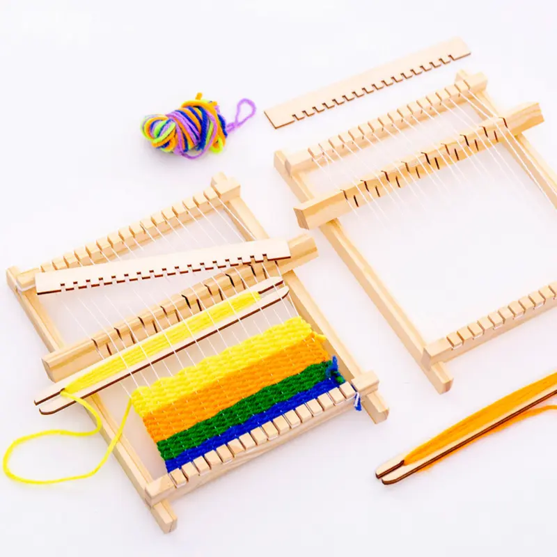 Máy Dệt Tự Làm Sáng Tạo Cho Trẻ Em, Bộ Khung Dệt Mini Sợi Thủ Công, Máy Dệt Kim, Bộ Thảm Dệt 0