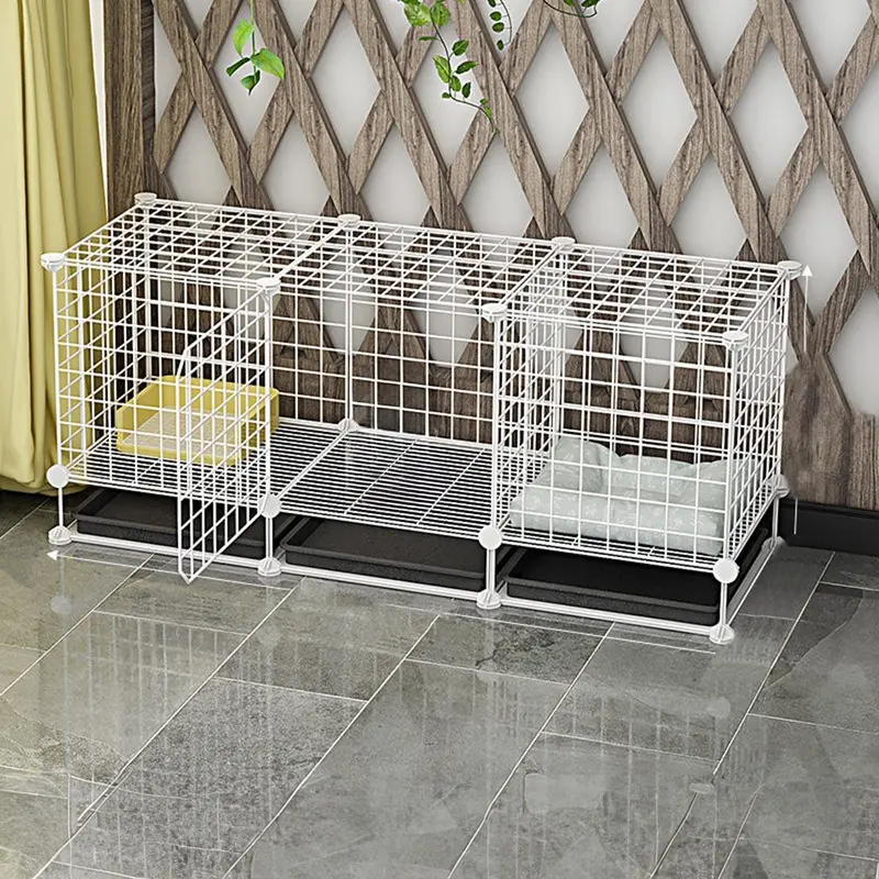Pet Cage, 1 Set Portable Pet Crate with Door, Pet Cage for Indoor, Pet Fence, Pet Kennel for Small Medium Dogs & Cats 0