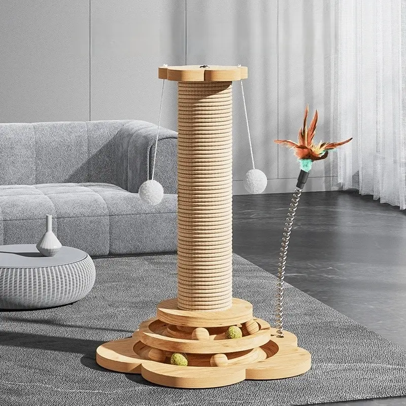 [2-in-1 Cat Self-Entertainment Claw Sharpening Artifact] Cat Climbing Frame Durable Non-Shedding Cat Scratching Post Elevated Cat Claw Board New Vertical Scratching Board Self-Entertainment Durable Cat Toy