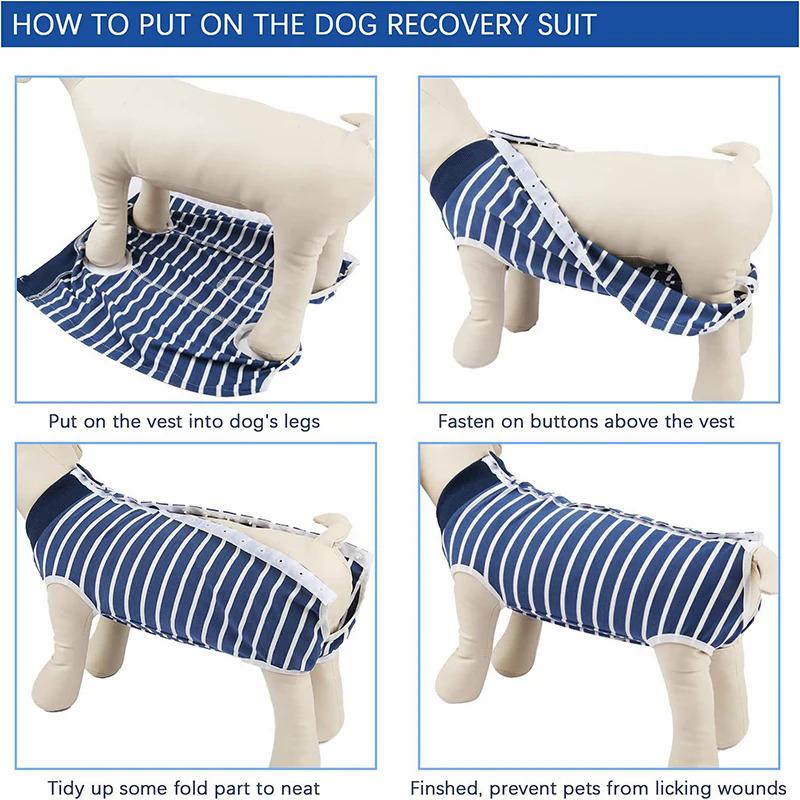 Product Introduction of Bộ đồ phục hồi cho chó, Quần áo phẫu thuật vết thương bụng, Áo vest Onesies cho thú cưng chống liếm, Thích hợp cho chó sau phẫu thuật, Bộ đồ khử trùng 14