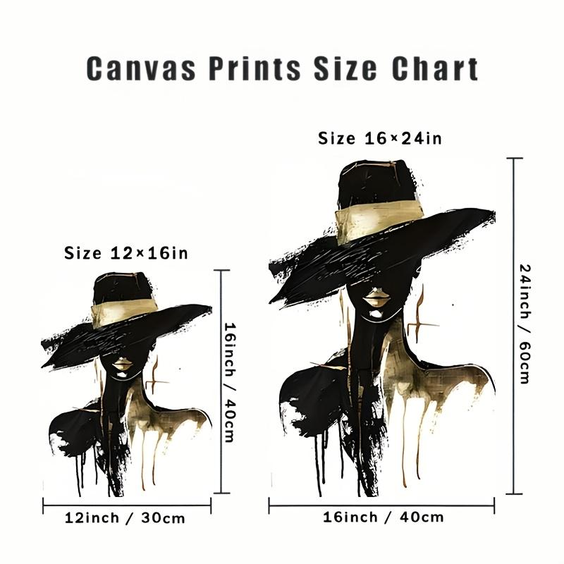 Product Introduction of Modern Minimalist Black & Golden Female Portrait Canvas Print - Frameless Wall Art for Living Room, Bedroom, Office, Dining Area - Waterproof, Unique Creative Decor, Perfect Gift Idea, Perfect for Room Decor 1
