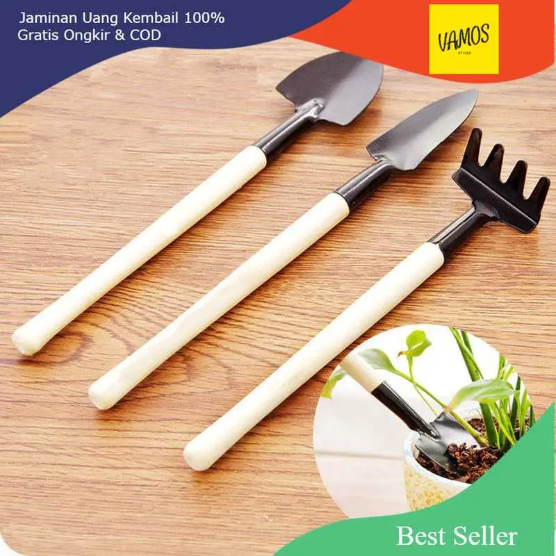 EPOCH Set Sekop Mini Tanaman Hias Shovel Spade Gardening Tools 3 PCS - LXY549 Besi Kayu Perlengkapan 0