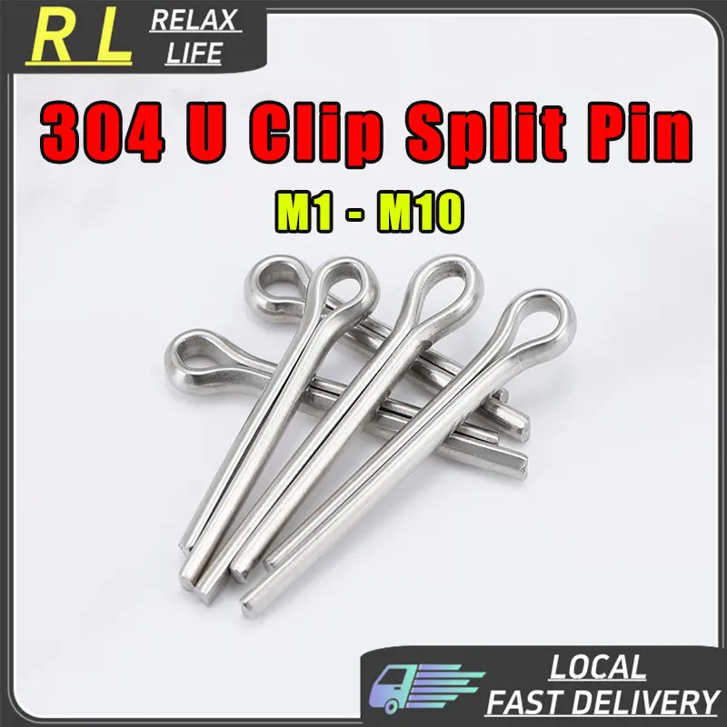 ✨RL✨  304 U Clip Pin Split Pins M1 - M10 Stainless Steel Cotter Pin Open Lock Pin Card Pin Whistle Hair Pin U-Shaped Pin