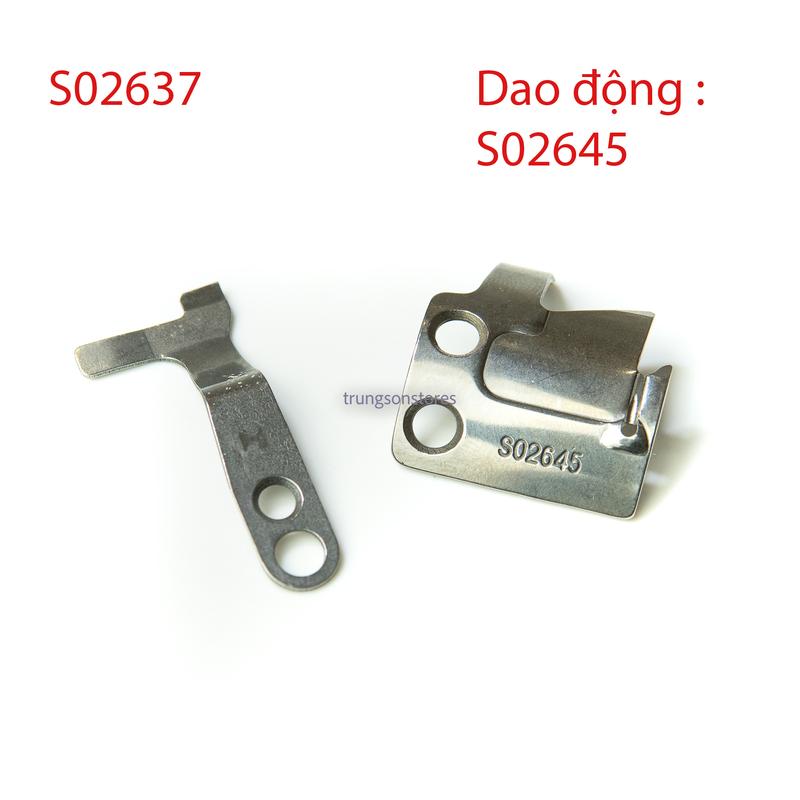 Bộ dao cắt chỉ cho máy may công nghiệp 1 kim điện tử JUKI, BRUCE, JACK , BRUCE > Dao động S02645 - dao tĩnh S02637
