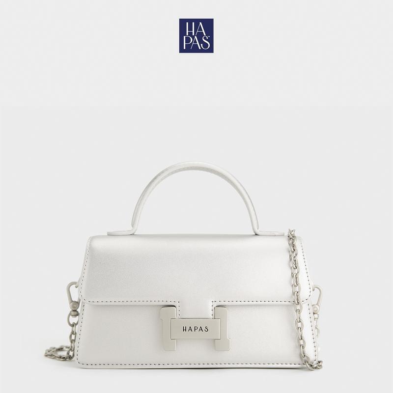 Túi Xách Nữ HAPAS Quai Xách Cầm Tay Khoá H Đeo Vai Đeo Chéo Sang Trọng Chính Hãng Size 20 Bạc HAPAS - TDV240363 Bag Da