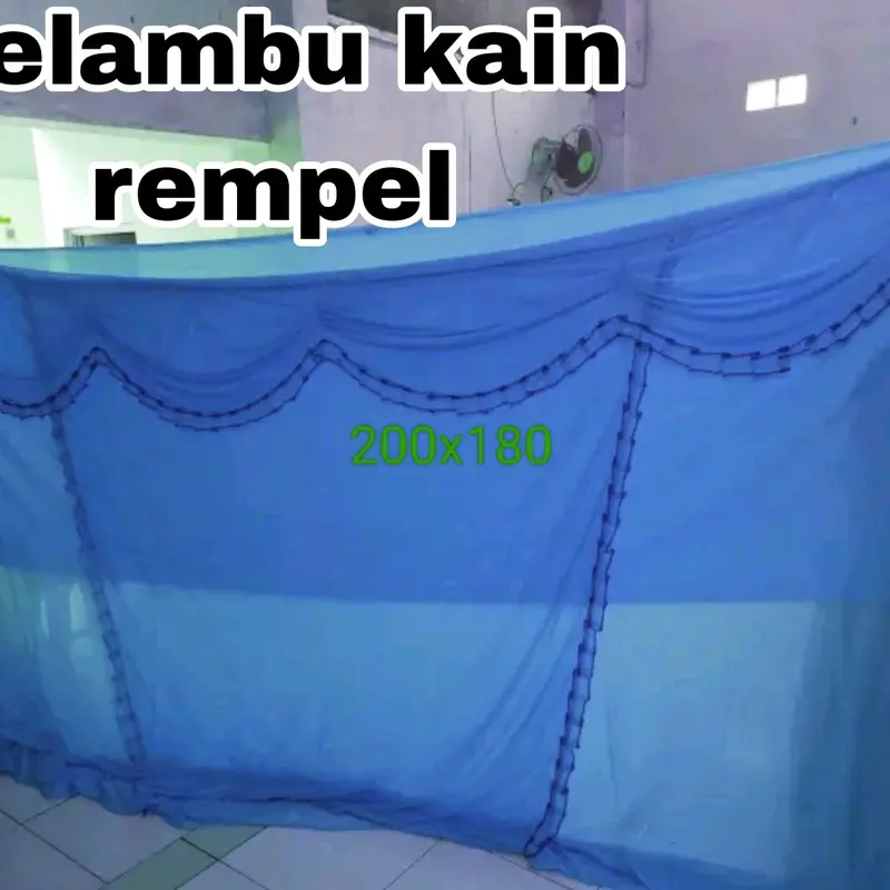 kelambu kain tebal ukuran jumbo 200x200 200x180 200x150 Biru 1