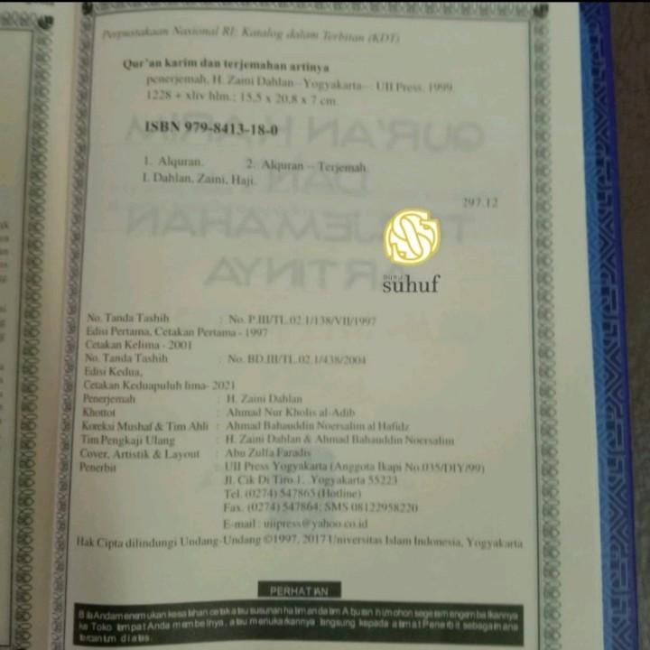 Al-Quran Terjemah Tim Ahli Gus Baha Edisi Terbaru Original 1
