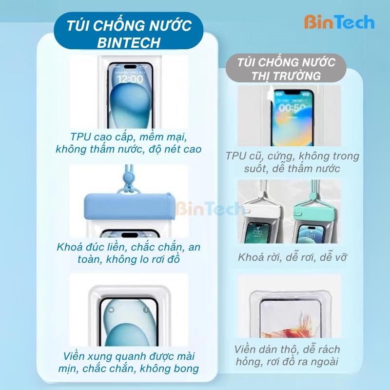 Túi đựng điện thoại chống nước BINTECH, túi chống nước, túi du lịch, mang đi biển đi bơi tiêu chuẩn IPX8 6